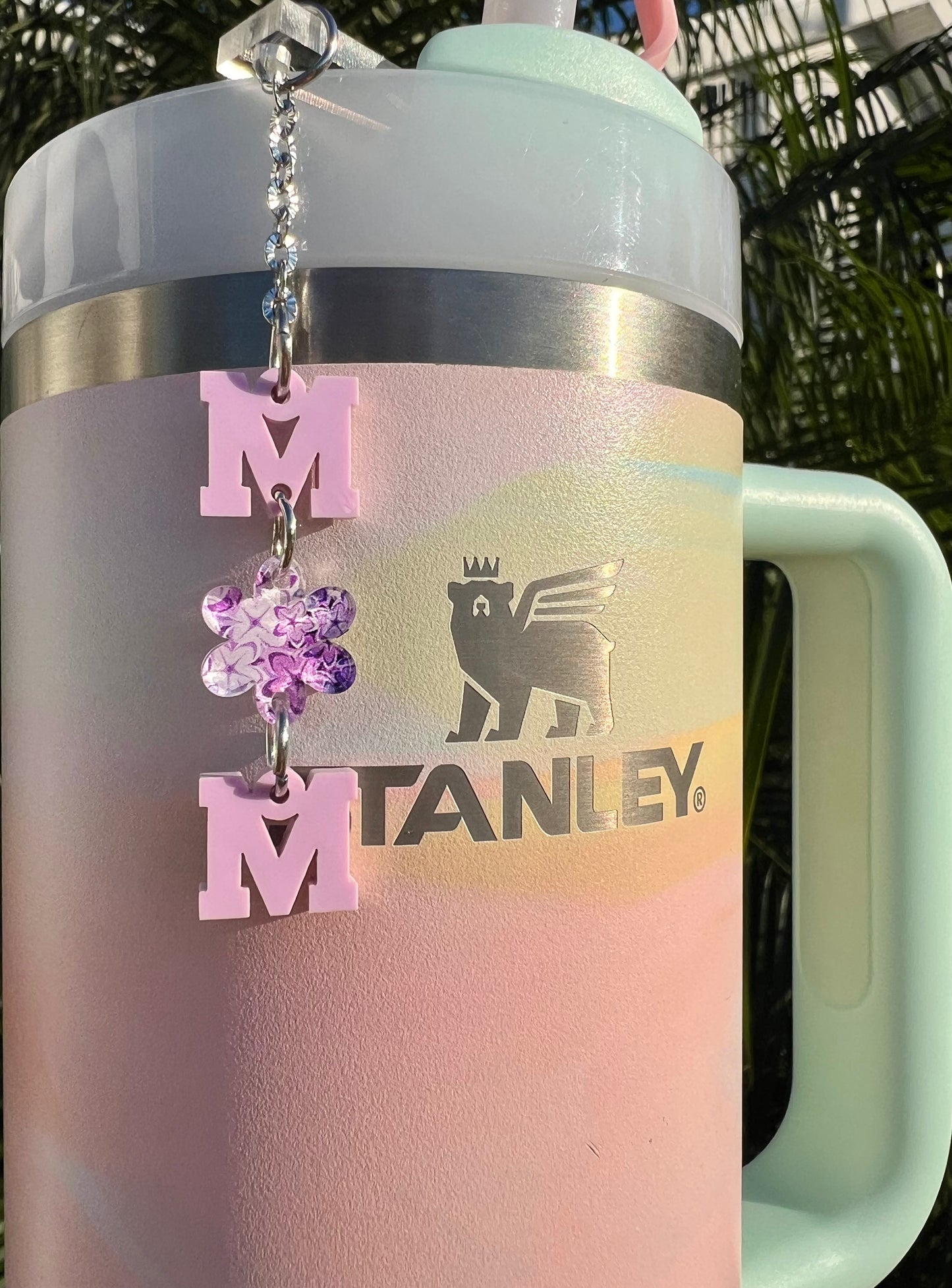 Mom floral Straw Charms