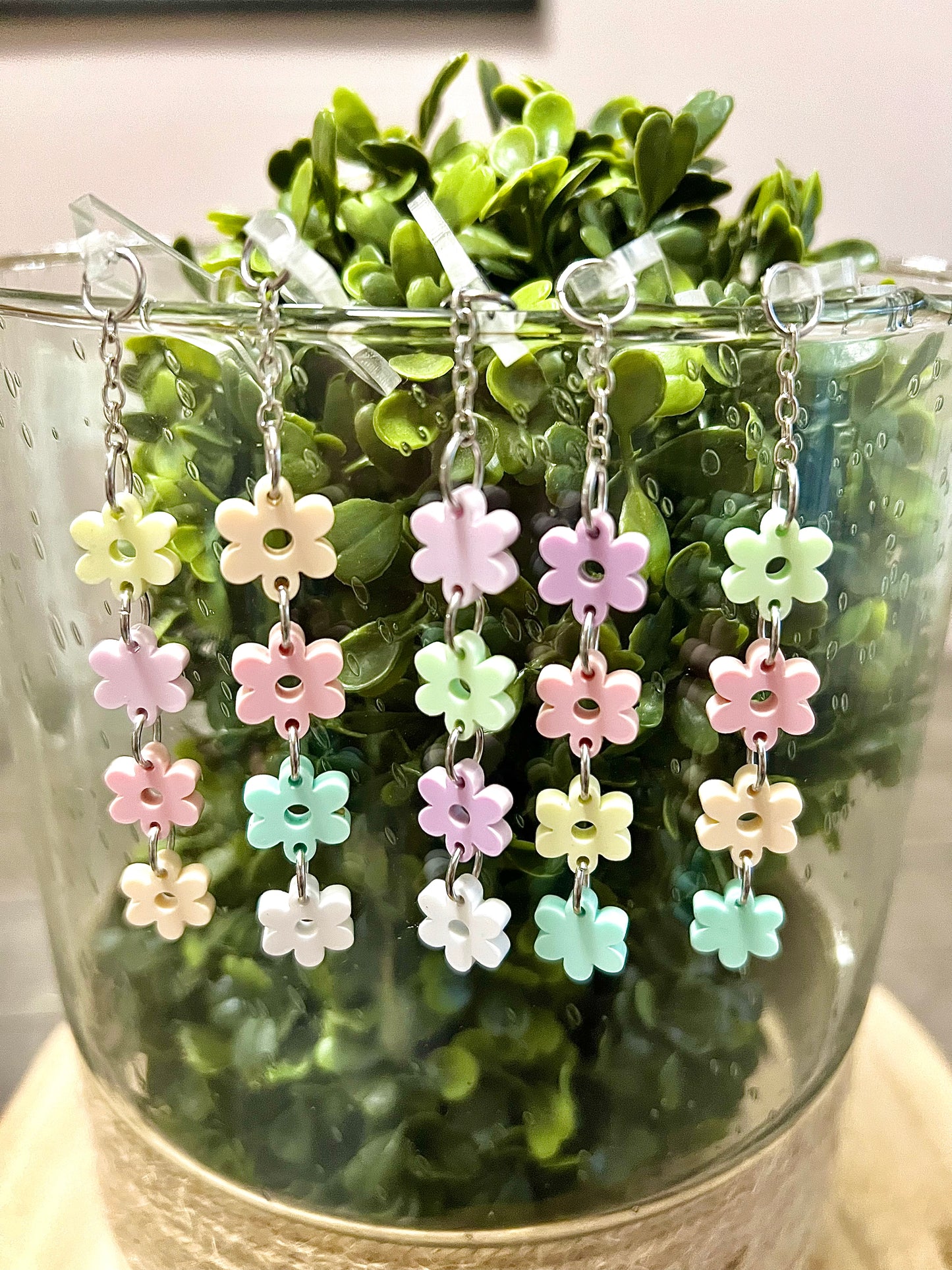 Pastel Flowers Straw Charm