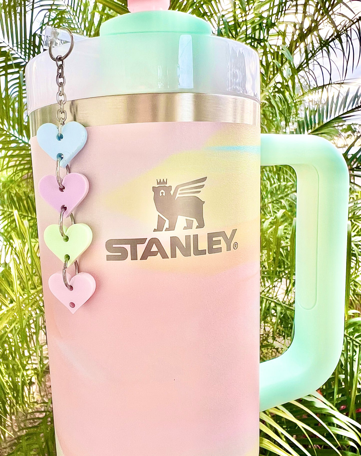 Pastel Hearts Straw Charm