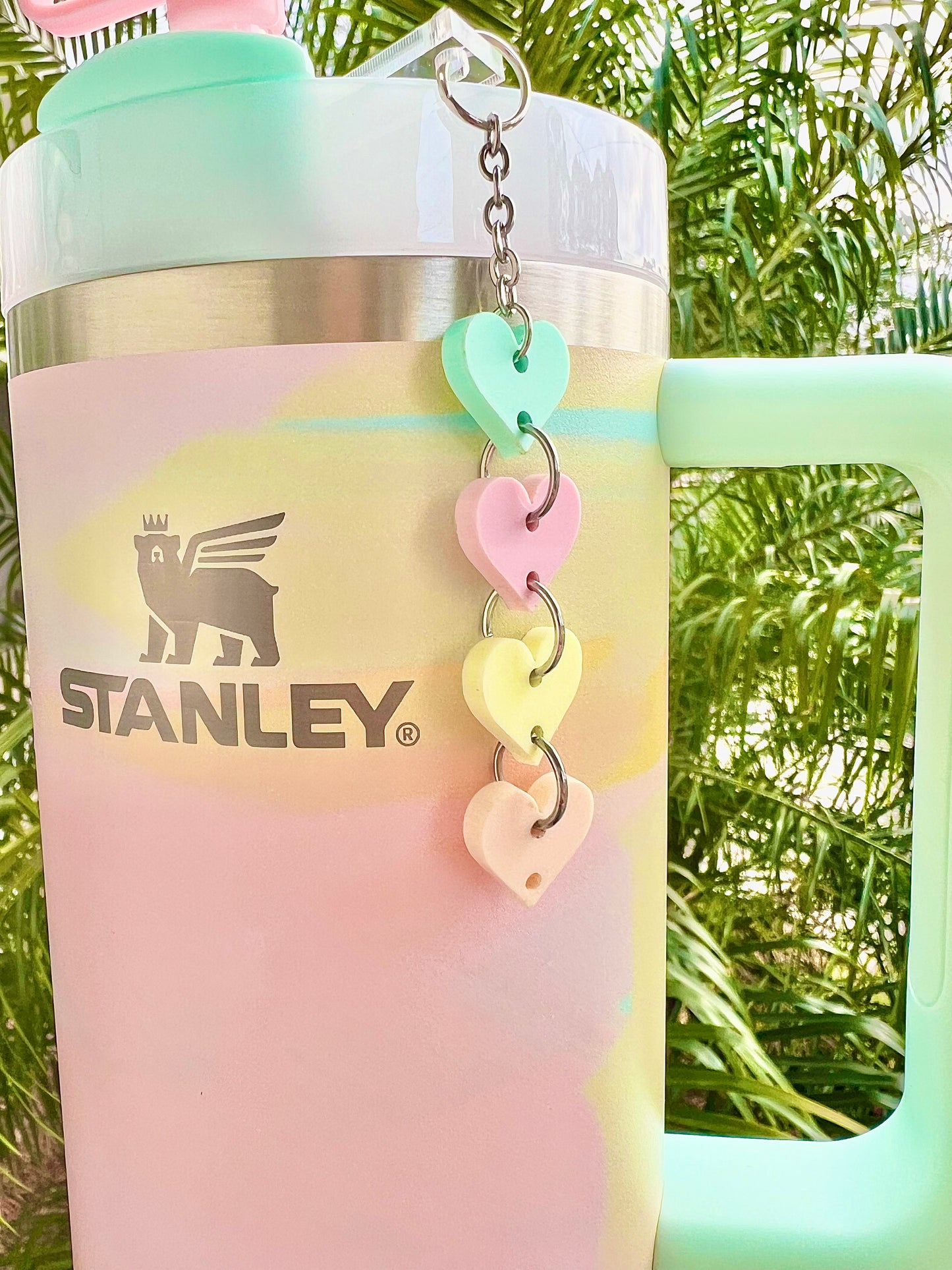 Pastel Hearts Straw Charm